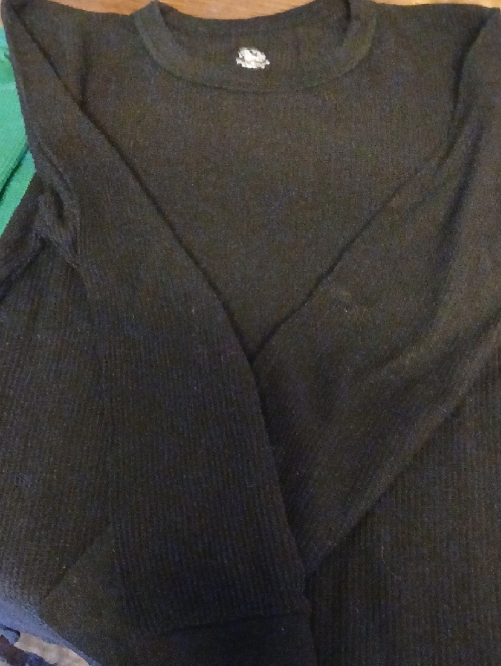 Time and Tru Green Waffle Thermal with Black Ribbed Thermal Under Shirts. Sz M - Picture 4 of 4